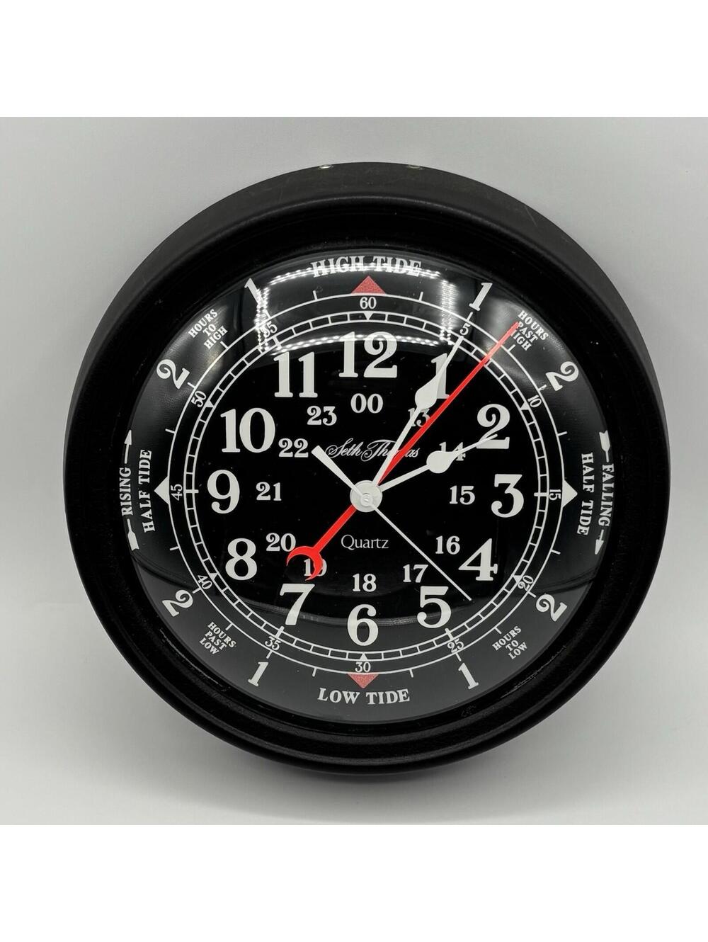 Seth Thomas 1033D Time & Tide High/Low Tide Nautical Quartz Wall Clock Tested